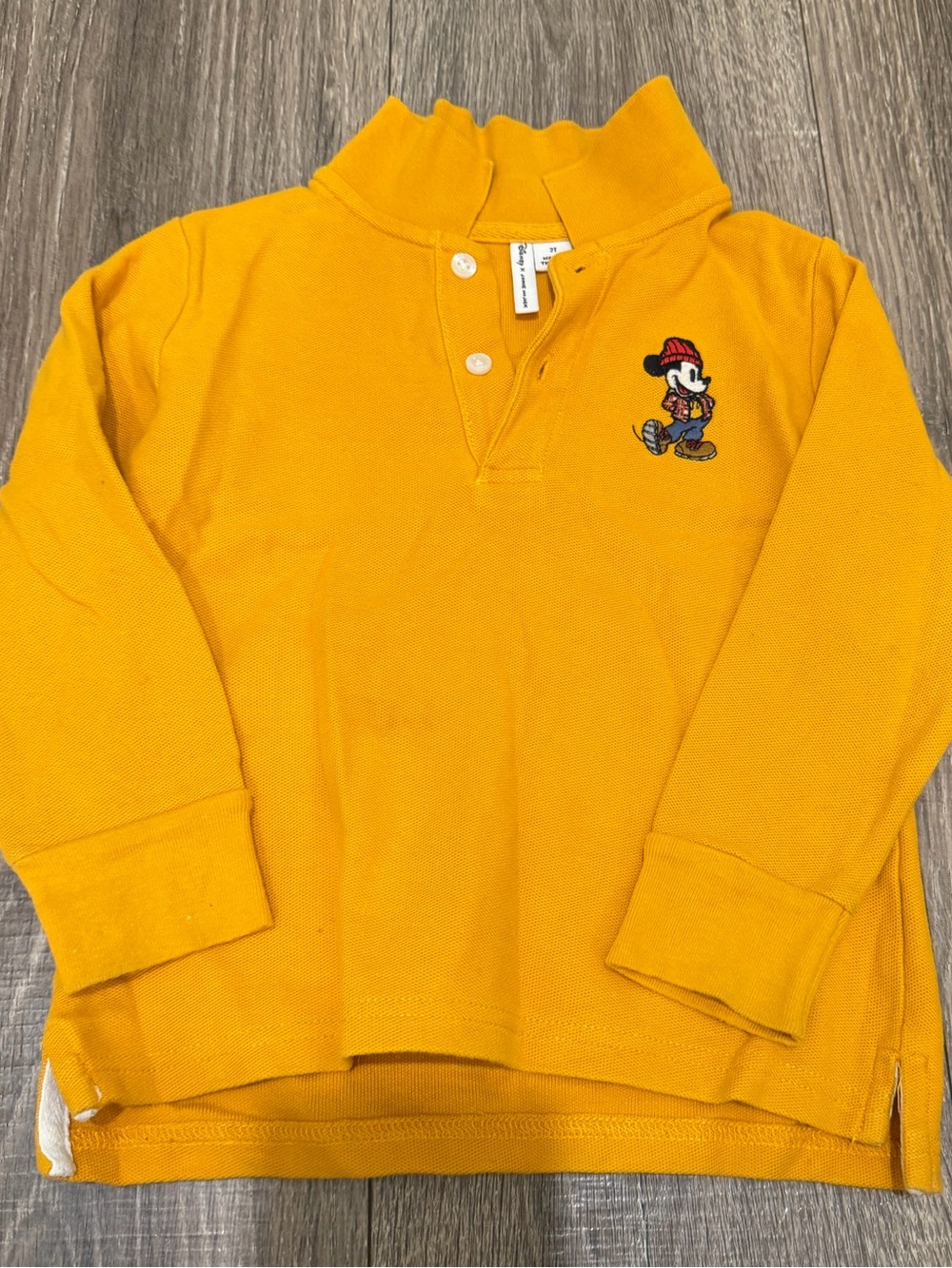 Janie and Jack Boys' Embroidered Mickey Long-Sleeve Polo
